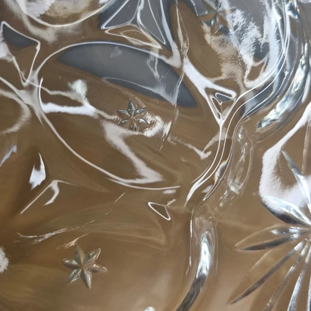 1960's Anchor Hocking Glass Early American Prescut Relish Deviled Egg Plate 12